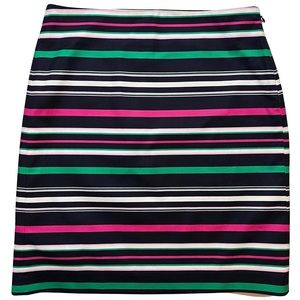 Talbots Navy Blue/Striped Skirt Size 6P Excellent Pre Loved Condition